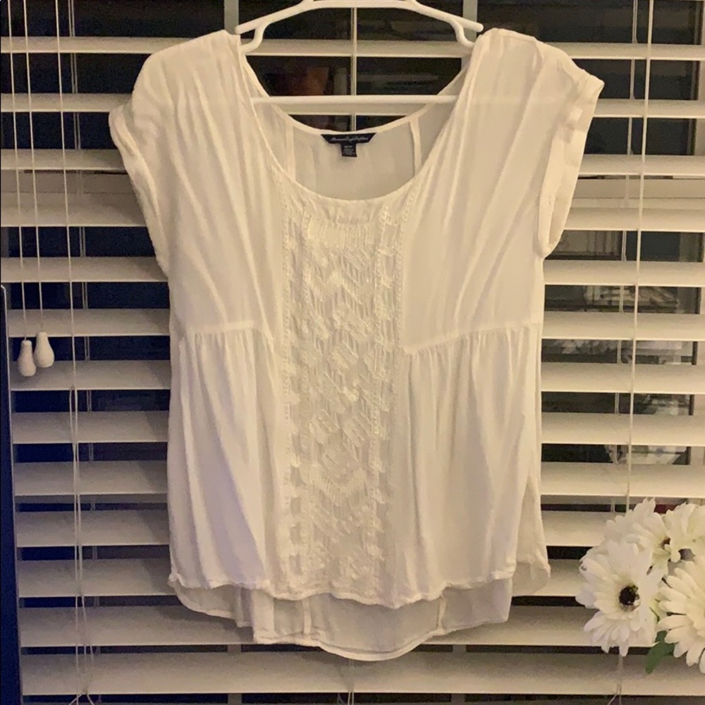 White Blouse Embroidered